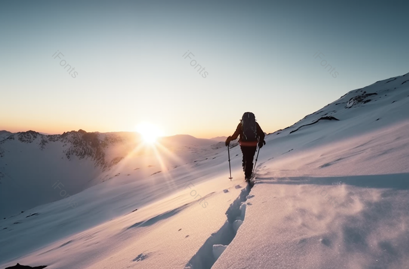 在雪山做极限运动徒步登山健康生活方式实拍,高清,摄影图,摄影图片,图片大全,摄影图免费下载
